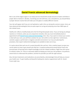 Daniel Francis advanced dermatology