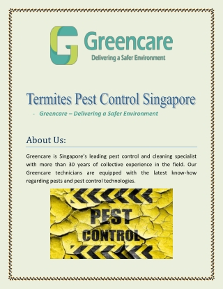 Professional Termite Pest Control in Singapore – Greencare