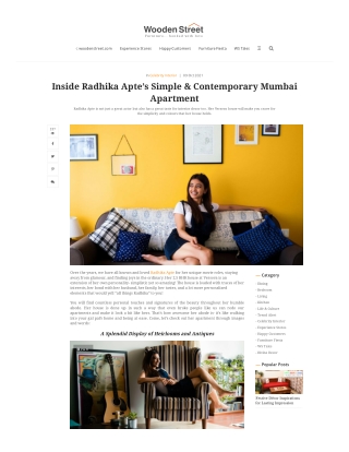 Home interior of Radhika Apte 's Mumbai Apartment