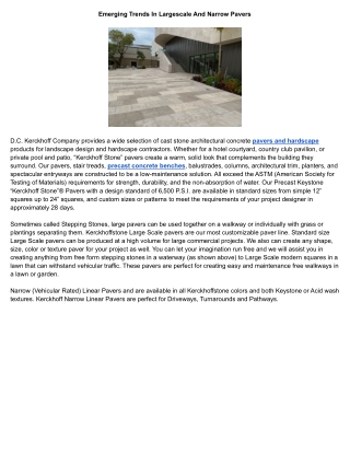 PDF - Emerging Trends In Largescale And Narrow Pavers