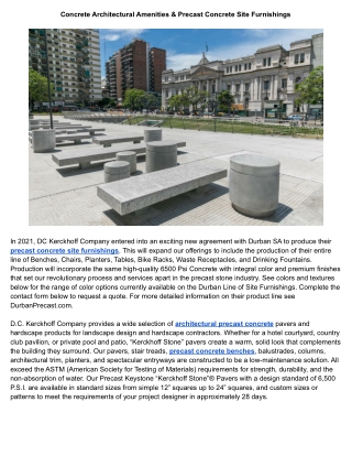 PDF - Concrete Architectural Amenities & Precast Concrete Site Furnishings