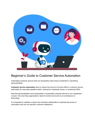 Beginner’s Guide to Customer Service Automation