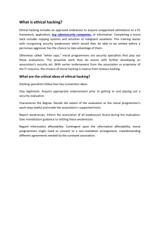 What is ethical hacking