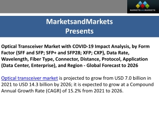 Optical Transceiver Market Size Trends and  Global Forecast to 2026