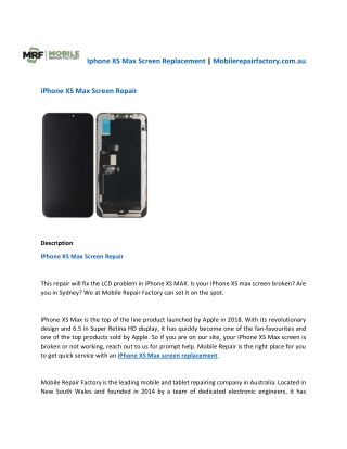 iPhone XS Max screen replacement