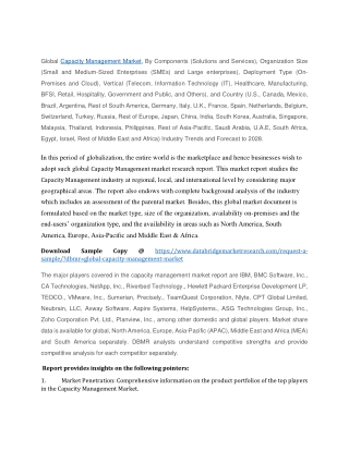 Capacity Management Market