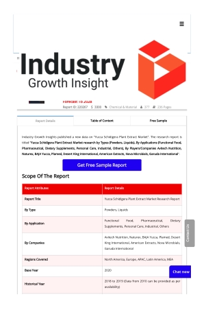 Yucca Schidigera Plant Extract Market Report | Global Forecast To 2028