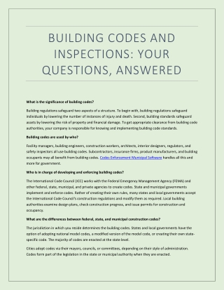 Building Codes And Inspections: Your Questions, Answered