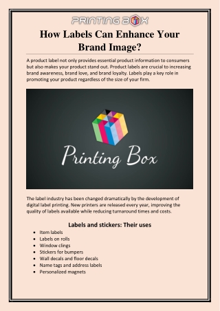 How Labels Can Enhance Your Brand Image