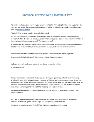 Emotional Reverse Web | marabout-laye