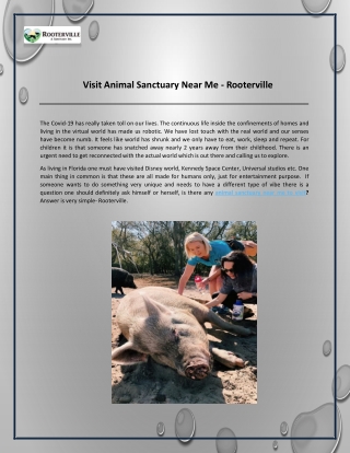 Visit Animal Sanctuary Near Me - Rooterville