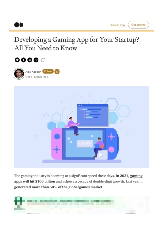 Developing a Gaming App for Your Startup? All You Need to Know