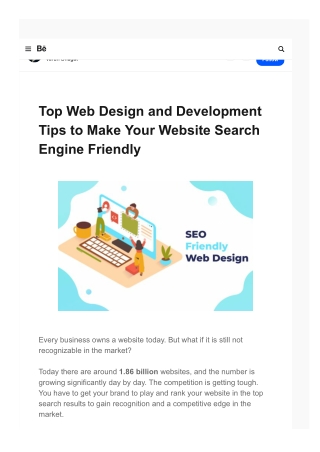 Top Web Design and Development Tips to Make Your Website Search Engine Friendly