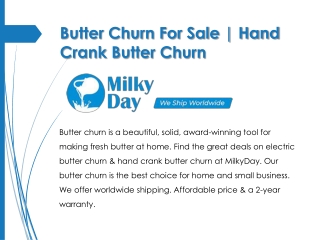 Butter Churn For Sale | Hand Crank Butter Churn | Milky Day