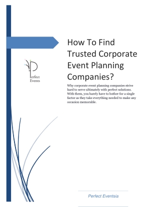 How To Find Trusted Corporate Event Planning Companies?