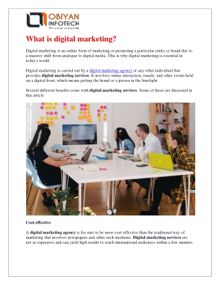 What is digital marketing