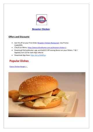 5% Off - Broaster Chicken Brighton-Le-Sands Menu, NSW