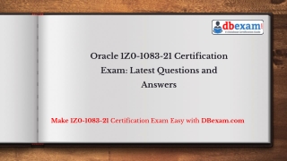 Oracle 1Z0-1083-21 Certification Exam: Latest Questions and Answers