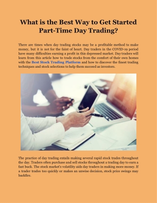 What is the Best Way to Get Started Part-Time Day Trading