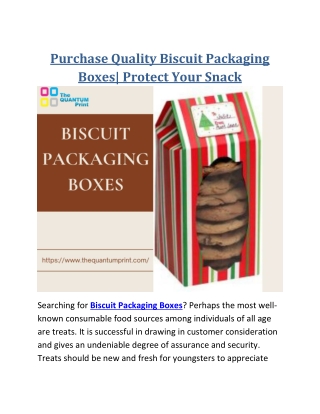 Purchase Quality Biscuit Packaging Boxes