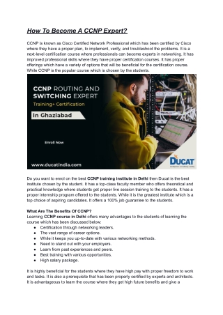 How To Become A CCNP Expert