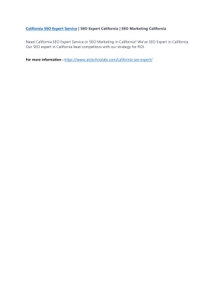 California SEO Expert | SEO Expert California | SEO Marketing California
