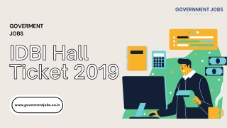 IDBI Hall Ticket 2019