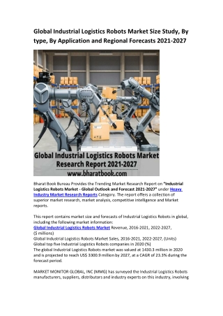 Global Industrial Logistics Robots Market Research Report