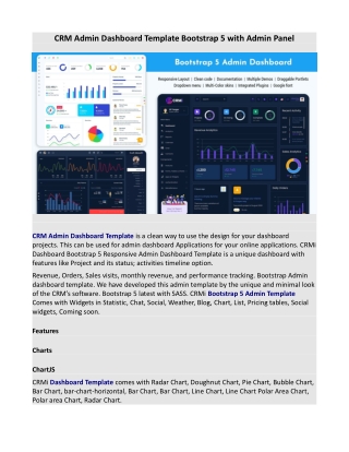 CRM Admin Dashboard Template Bootstrap 5 with Admin Panel