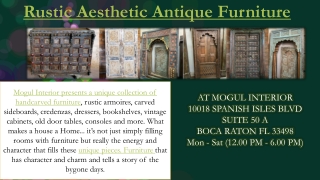 Rustic Aesthetic Antique Furniture