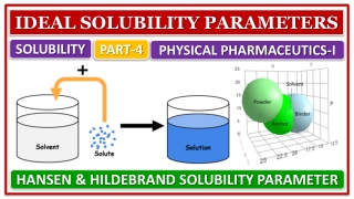 SOLUBILITY, PART-4, IDEAL SOLUBILITY PARAMETERS, HANSEN & HILDEBRAND SOLUBILITY