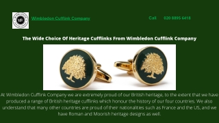 The Wide Choice Of Heritage Cufflinks From Wimbledon Cufflink Company