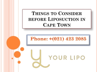 Things to Consider before Liposuction in Cape Town