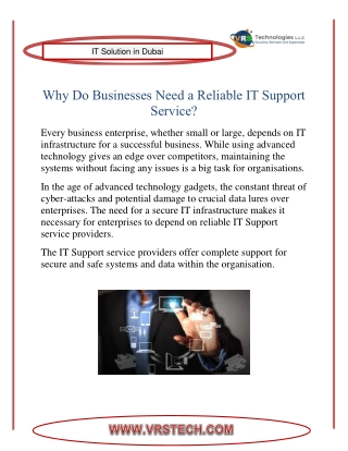 Reasons Why IT Support Is Required for A Company in Dubai?