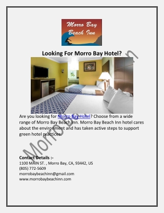 Looking For Morro Bay Hotel?