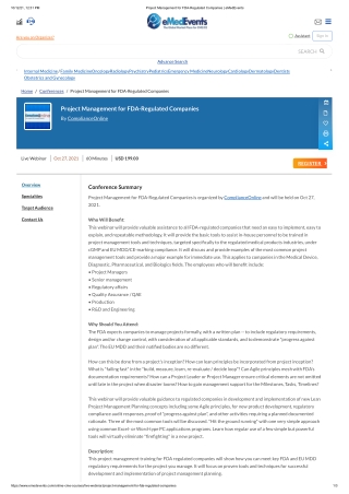Project Management for FDA-Regulated Companies _ eMedEvents
