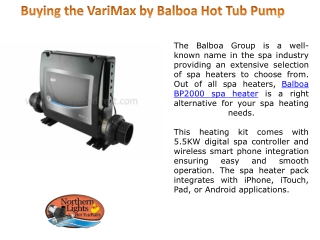 Why Do You Buy Balboa BP2000 Spa Heater Pack?