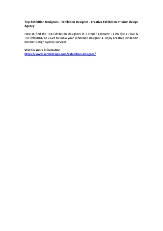 Top Exhibition Designers - Exhibition Designer - Creative Exhibition Interior De