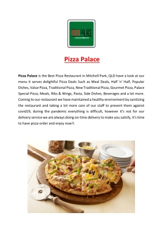 5% Off - Pizza Palace Menu | Pizza Mitchell Park Delivery, SA