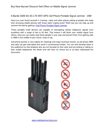Buy Now Navratri Discount Sell Offers on Mobile Signal Jammer