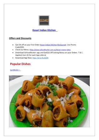 15% off - kesari Indian Restaurant Manor Lakes Menu, VIC