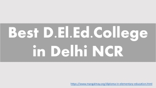 Best D.El.Ed. College in Delhi NCR