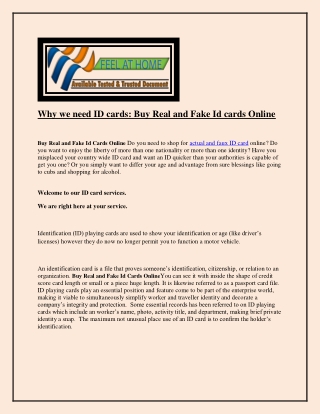 Why we need ID cards: Buy Real and Fake Id cards Online