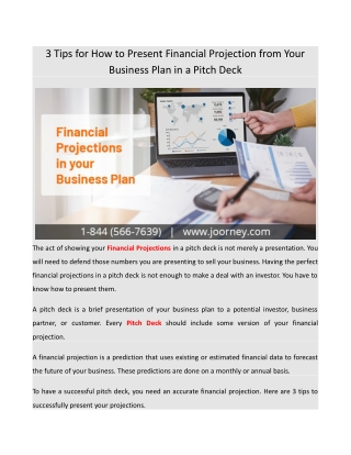 3 Tips for How to Present Financial Projection from Your Business Plan in a Pitch Deck