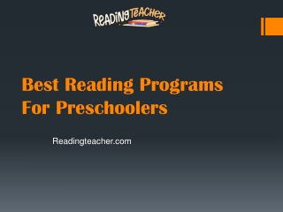 Best Reading Programs For Preschoolers - Readingteacher.com