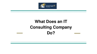 What Does an IT Consulting Company Do?