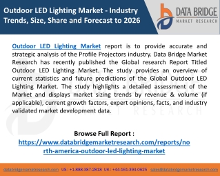 Outdoor LED Lighting Market Growth, Trends And Forecast including covid19 Impact