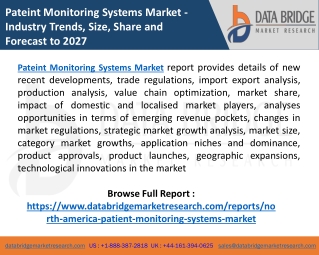 Pateint Monitoring Systems Market Analysis, Demand, Strategies, Forecast