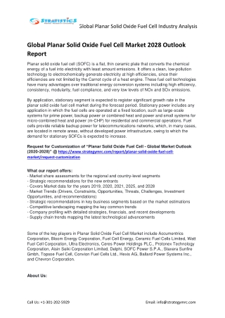 Global Planar Solid Oxide Fuel Cell Market Forecasts Report Analysis