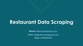 Restaurant Data Scraping